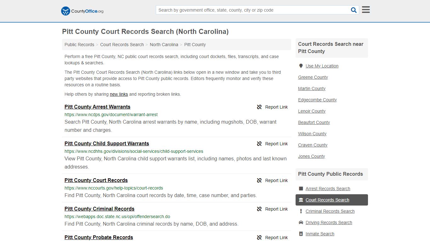 Pitt County Court Records Search (North Carolina) - County Office